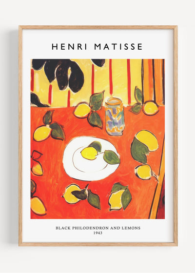 Matisse Black Philodendron and Lemons M31 Art Print Peardrop Prints
