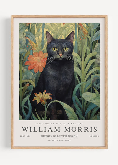 William Morris Black Cat I53-23 Art Print Peardrop Prints
