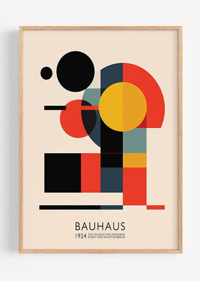 Bauhaus 1924 – Abstract Geometric Print in Primary Colours I135-122 Art Print Peardrop Prints
