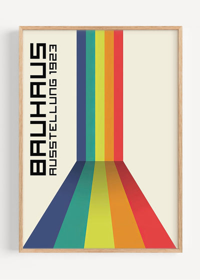 Bauhaus Ausstellung Rainbow Poster – Retro Modernist Wall Art I135-51 Art Print Peardrop Prints