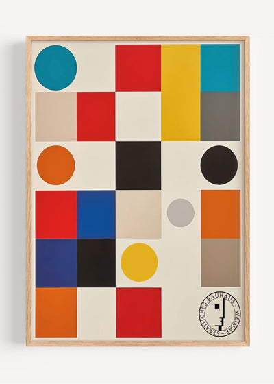 Bauhaus Geometric Poster | Colour Block Wall Art (1924 Inspired) I135-123 Art Print Peardrop Prints