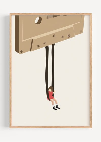 Cassette Tape Swing – Music Lover's Retro Art Print I135-33 Art Print Peardrop Prints