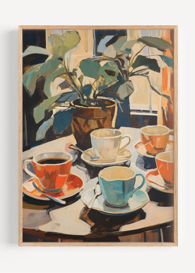 Coffee Shop Art Print – Painterly Cups & Cosy Café Vibes I135-39 Art Print Peardrop Prints
