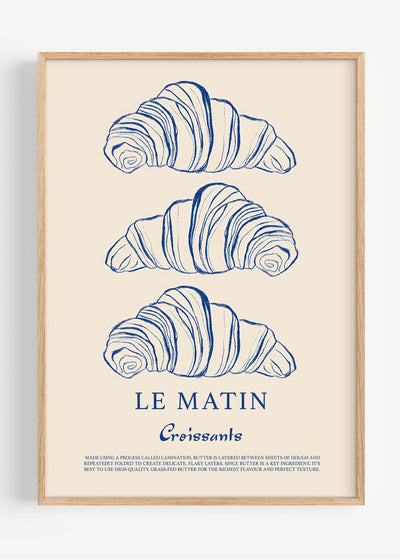 Croissant Art Print – French Bakery Kitchen Wall Poster I135-43 Art Print Peardrop Prints