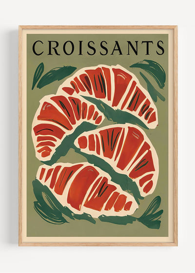 Croissants Art Print – Retro Kitchen Wall Poster I135-112 Art Print Peardrop Prints