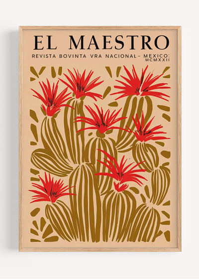 El Maestro Cactus – Bold Mexican Vintage-Style Print I135-120 Art Print Peardrop Prints