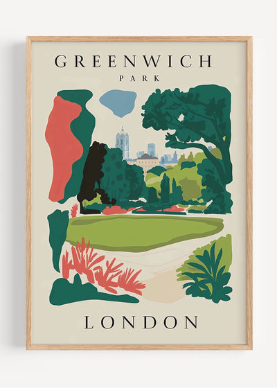 Greenwich Park London Art Print – Modern Travel Poster I135-116 Art Print Peardrop Prints