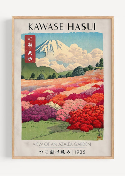 Kawase Hasui – View of an Azalea Garden, 1935 – Japanese Landscape Print I135-63 Art Print Peardrop Prints