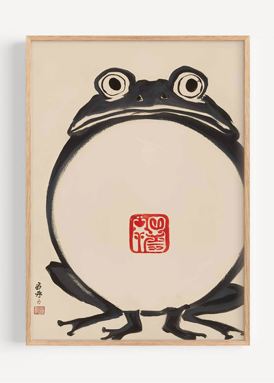 Matsumoto Hoji Frog Art Print – Bold Japanese Sumi-e Style I135-98 Art Print Peardrop Prints