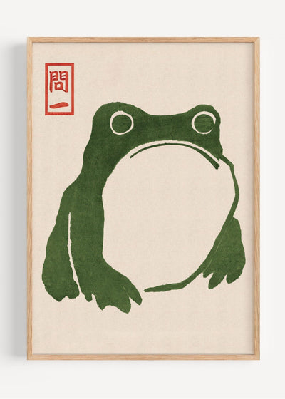Matsumoto Hoji – Green Frog | Vintage Japanese Art Print I135-26 Art Print Peardrop Prints