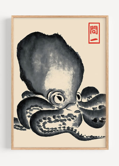 Matsumoto Hoji – Octopus | Japanese Sumi-e Ink Art Print I135-82 Art Print Peardrop Prints