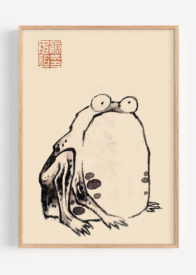 Matsumoto Hoji – Wide-Eyed Frog | Vintage Japanese Sumi-e Art Print I135-76 Art Print Peardrop Prints