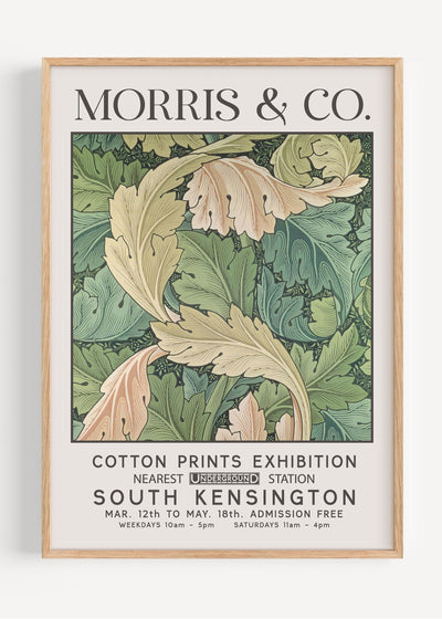 Morris & Co. Acanthus Leaf Print | William Morris Green Botanical Poster I136-14 Art Print Peardrop Prints