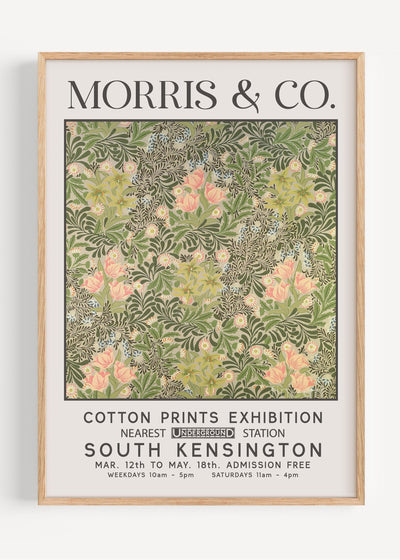 Morris & Co. Green Floral Print | William Morris Pastel Art I136-12 Art Print Peardrop Prints
