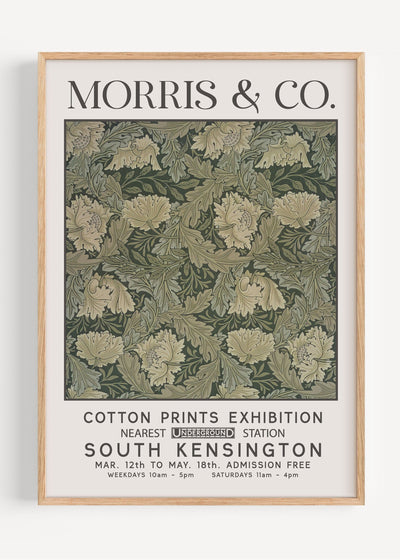 Morris & Co. Green Poppy Print | William Morris Wall Art I136-11 Art Print Peardrop Prints