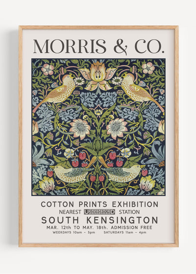 Morris & Co. Strawberry Thief Poster | Arts & Crafts Wall Art I136-4 Art Print Peardrop Prints