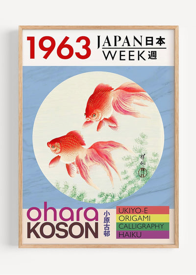 Ohara Koson – Goldfish Pair | Japan Week 1963 Art Poster I135-64 Art Print Peardrop Prints