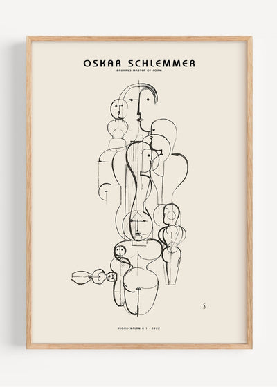 Oskar Schlemmer – Figurenplan K I (1922) | Bauhaus Abstract Art Print I135-10 Art Print Peardrop Prints