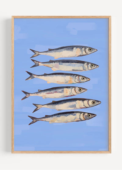 Sardine Art Print – Mediterranean Kitchen Wall Art I135-41 Art Print Peardrop Prints