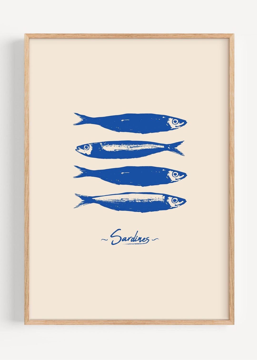 Blue Sardines Print – Nautical Mediterranean Fish Poster for Kitchen –  Peardrop Prints