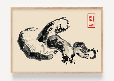 Sumi-e Mushroom Art Print by Matsumoto Hoji – Japanese Ink Painting I135-86 Art Print Peardrop Prints