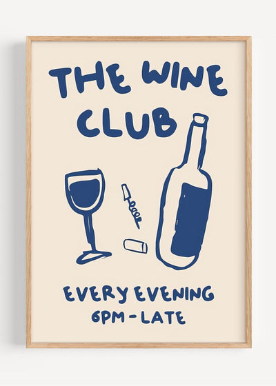 The Wine Club Art Print – Playful Bistro-Inspired Wall Poster I135-46 Art Print Peardrop Prints