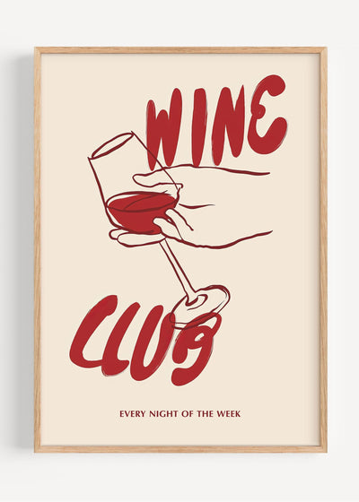 The Wine Club Art Print – Playful Bistro-Inspired Wall Poster I135-47 Art Print Peardrop Prints
