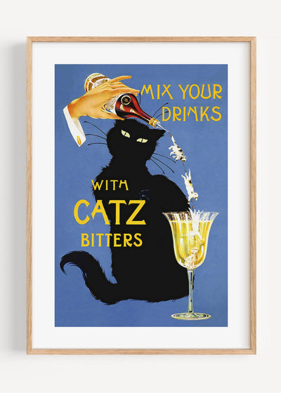 Vintage Catz Bitters Poster Art Print Peardrop Prints