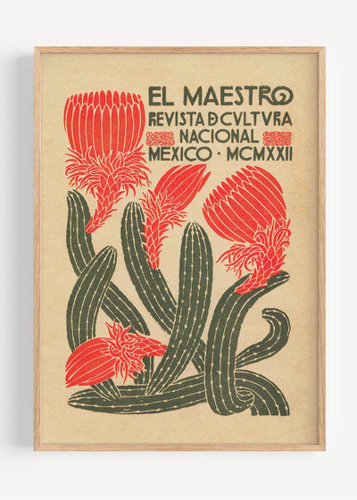 Vintage Mexican Cactus Art Print Peardrop Prints