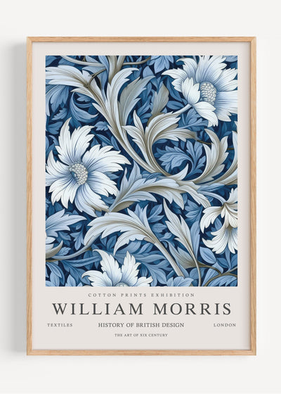 William Morris Blue & White Flowers I53-60 Art Print Peardrop Prints