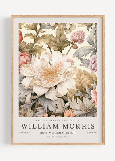William Morris Neutral Floral Pattern I53-64 Art Print Peardrop Prints