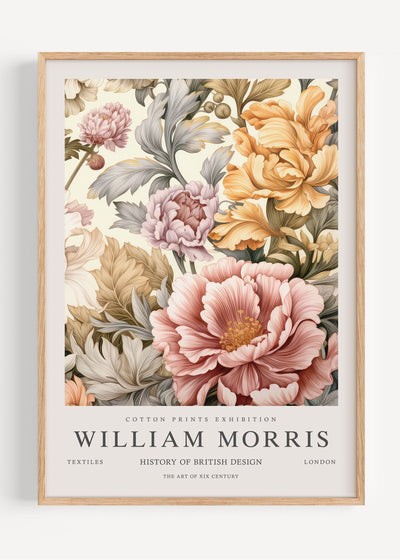 William Morris Neutral Floral Pattern I53-65 Art Print Peardrop Prints