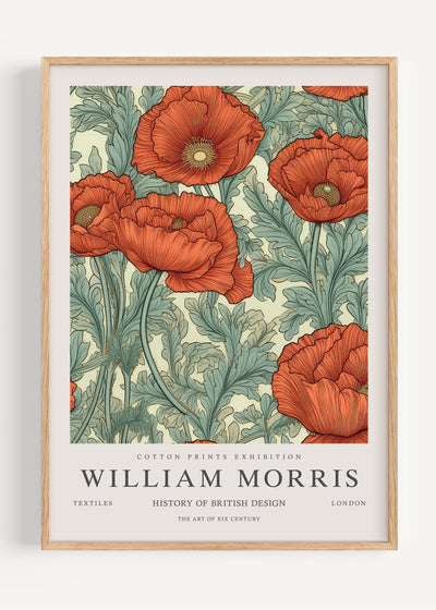 William Morris Poppies I53-131 Art Print Peardrop Prints