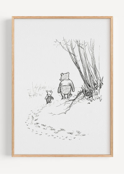 Winnie the Pooh and Piglet Nursery Print I161-1 Art Print Peardrop Prints