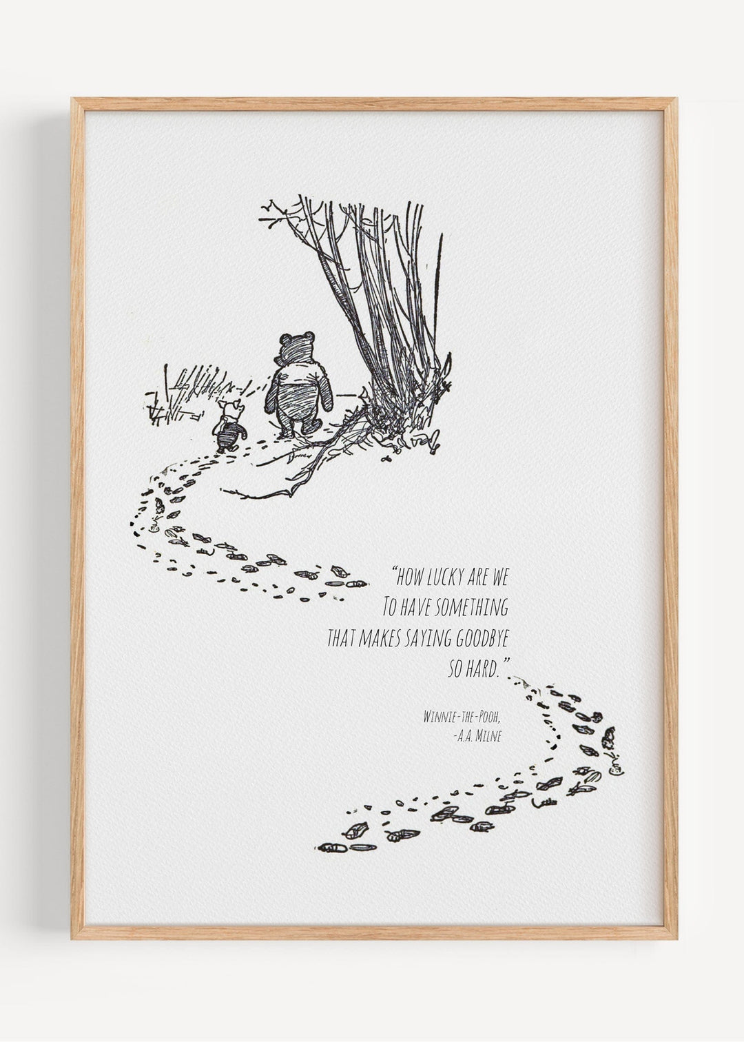 Winnie the Pooh Quote Print | How Lucky Are We Nursery Wall Art I161-19
