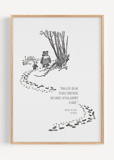 Winnie the Pooh Quote Print | How Lucky Are We Nursery Wall Art I161-19 Art Print Peardrop Prints