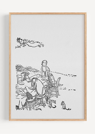 Winnie the Pooh Tea Party Print | Classic Nursery Wall Art I161-14 Art Print Peardrop Prints