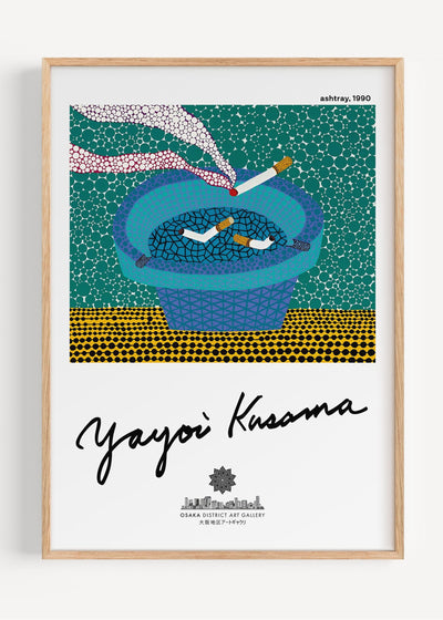 Yayoi Kusama Ashtray Print | Osaka District Gallery 1990 Poster I136-28 Art Print Peardrop Prints