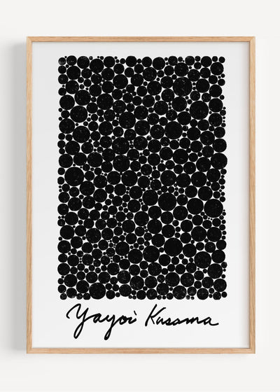 Yayoi Kusama Black Infinity Dots Print | Minimalist Monochrome Dot Poster I136-27 Art Print Peardrop Prints