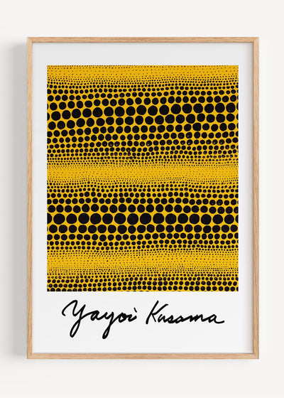 Yayoi Kusama Infinity Dots Print | Yellow & Black Minimalist Art Poster I136-26 Art Print Peardrop Prints