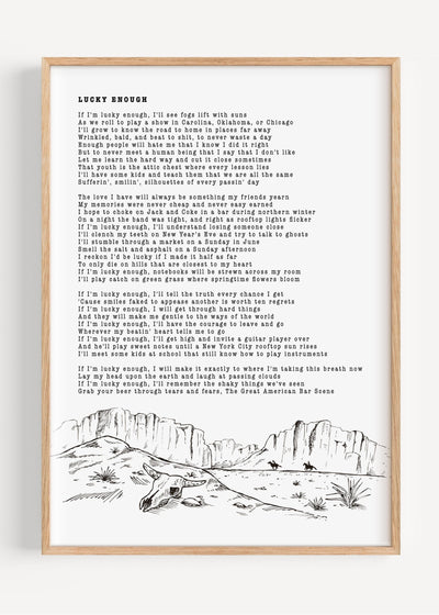 Zach Bryan, Lucky Enough T52-1 Art Print Peardrop Prints