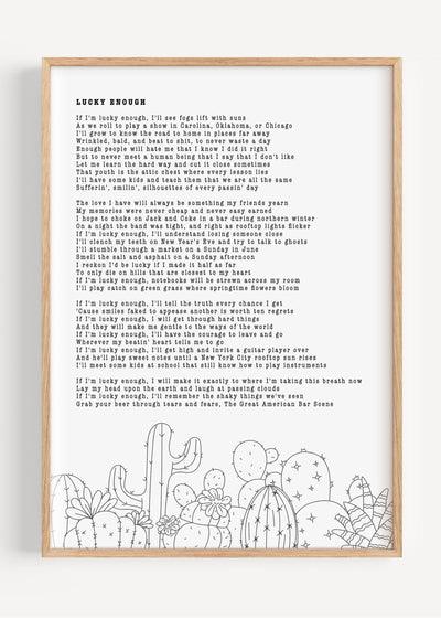 Zach Bryan, Lucky Enough T52-4 Art Print Peardrop Prints